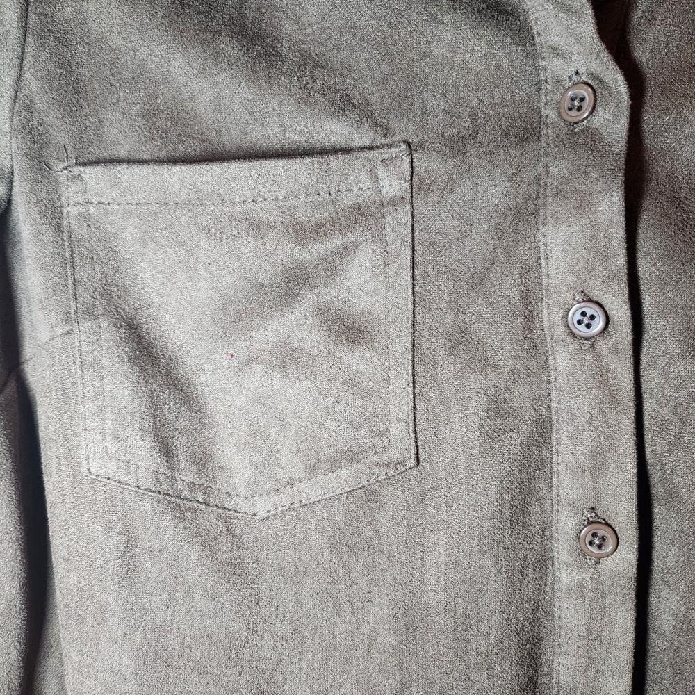 Passport Faux Suede Shirt Dress Womens Lrg, Fluid, Soft Fabric, Missing Belt - Picture 8 of 10
